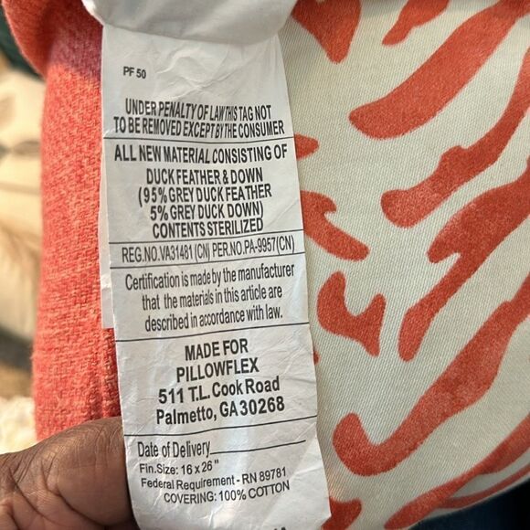 Frontgate Coral Print Accent Throw Pillow - Picture 8 of 8